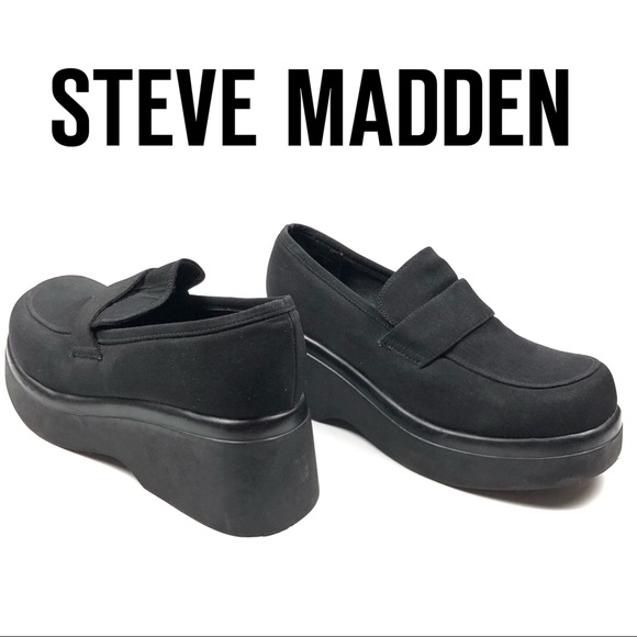 steve madden black platform shoes